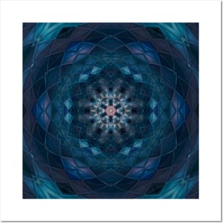 Teal Boho Mandala Bohemian Hippie Posters and Art